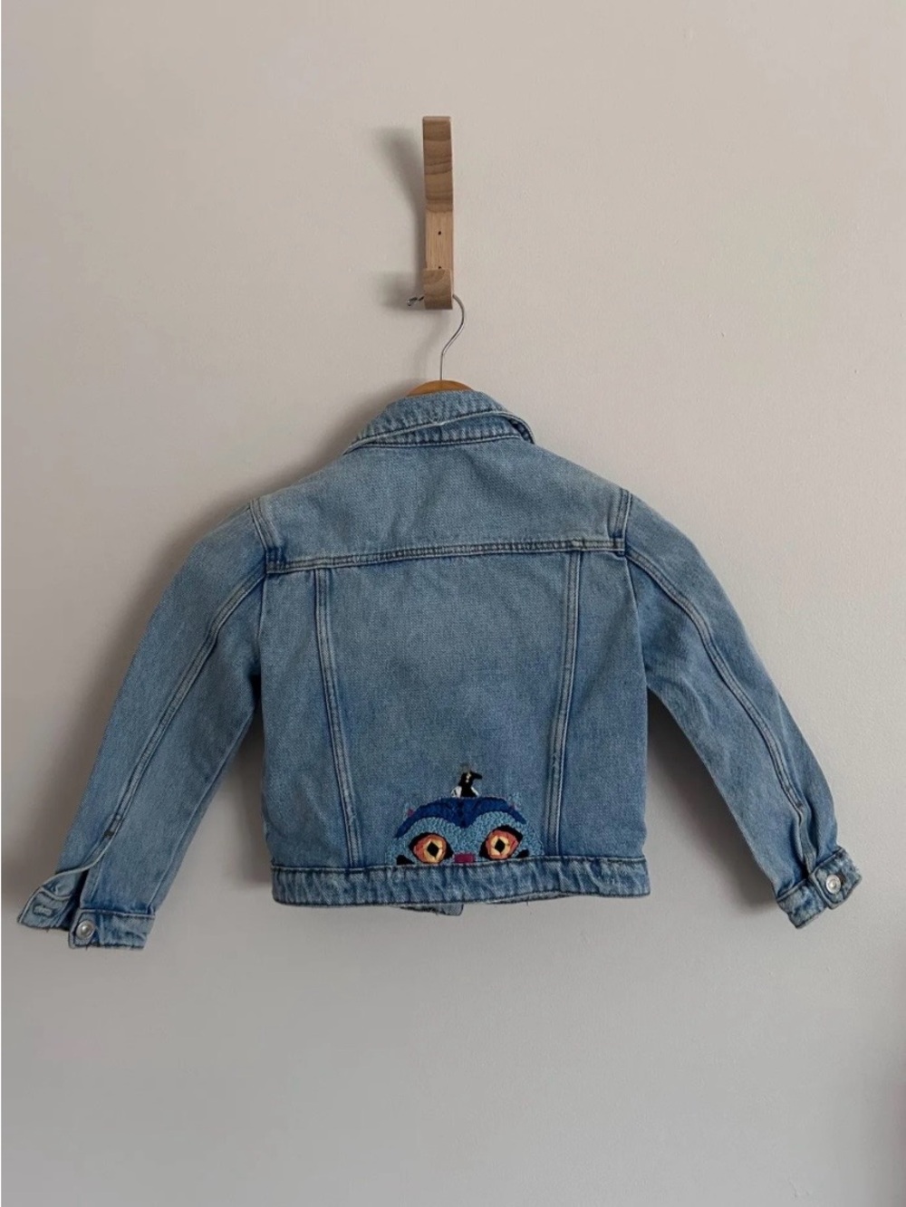 Kids Light Blue Zara Denim Jacket with derpy tiger